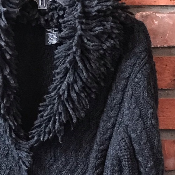 IB Diffusion Vintage 90s Cable Knit Long Sweater Coat Cardigan Wool Cozy Warm S - Picture 9 of 15